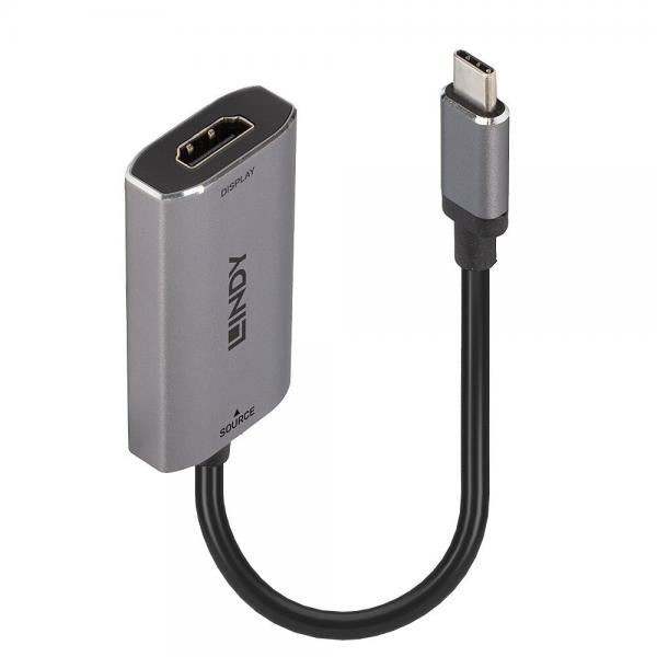 Lindy 43327 cavo e adattatore video 0,11 m USB tipo-C HDMI Nero, Grigio [LINDY43327] - ITPartners