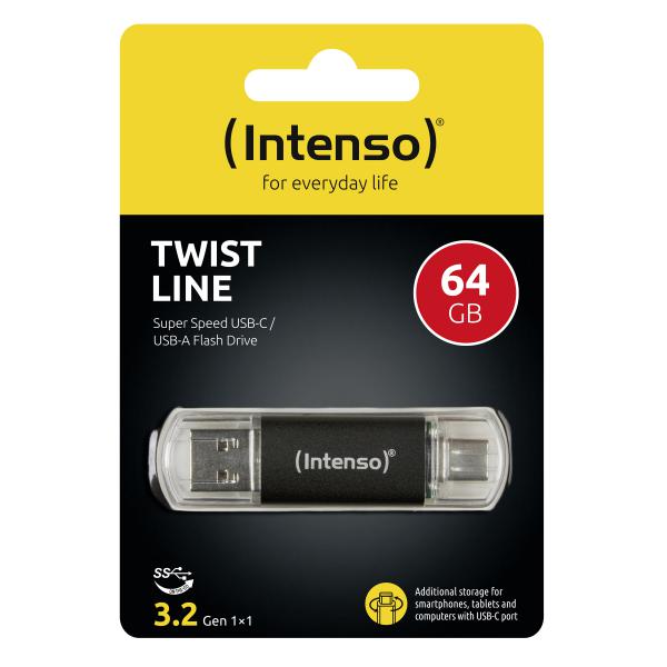 INTENSO FLASH DRIVE TWIST 64GB USB 3.2 + USB-C [3539490]
