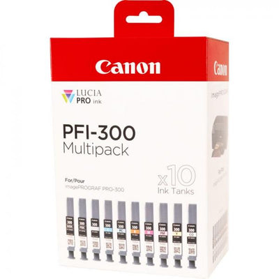 Canon PFI-300 cartuccia d'inchiostro 10 pz Originale Nero, Blu, Ciano, Grigio, Magenta, Nero per foto, Magenta per foto, Rosso, Giallo [4192C008]