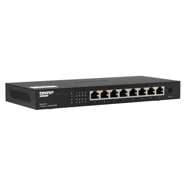 QNAP SWITCH QSW-1108-8T, 8 ports 2.5Gbps with RJ45, unmanaged switch (2.5G/1G/100M) [QSW-1108-8T]