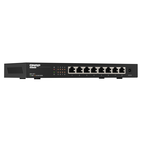 QNAP SWITCH QSW-1108-8T, 8 ports 2.5Gbps with RJ45, unmanaged switch (2.5G/1G/100M) [QSW-1108-8T]