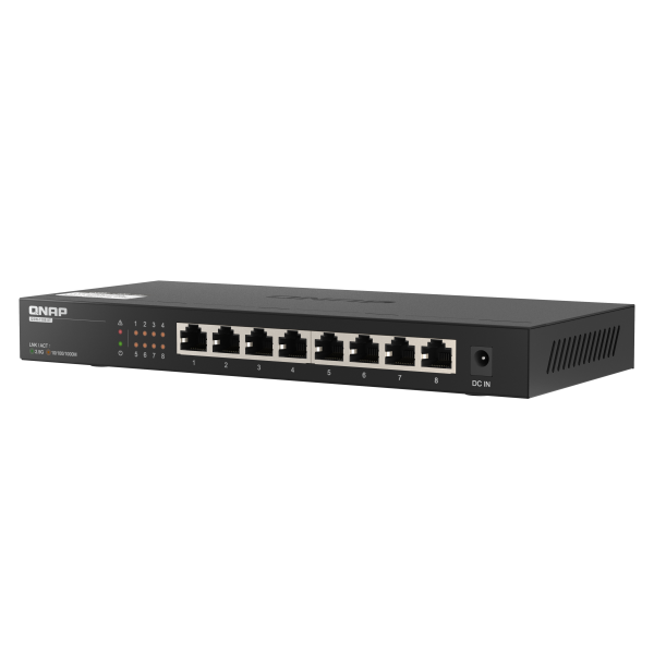 QNAP SWITCH QSW-1108-8T, 8 ports 2.5Gbps with RJ45, unmanaged switch (2.5G/1G/100M) [QSW-1108-8T]
