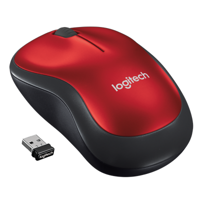 LOGITECH WIRELESS MOUSE M185 OTTICO, USB, COLORE ROSSO [910-002237]