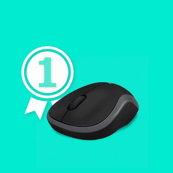 LOGITECH MOUSE WIRELESS M185 FULL-SIZE, OTTICO, USB, GRIGIO [910-002238]