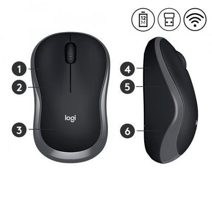 Logitech M185 Compact Wireless Mouse - Grey [910-002238]