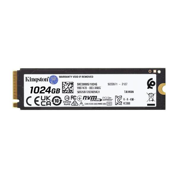 Kingston KC3000 NVMe 1TB SSD - M.2 2280 - PCIe 4.0 x 4 [SKC3000S/1024G]