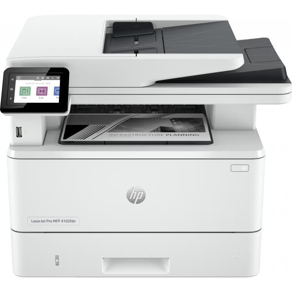 HP MULTIFUNZIONE LASER A4 B/N, LASERJET PRO 4102FDN, SERIE 4000, 40PPM, ADF, FRONTE/RETRO, USB/LAN, 4 IN 1 [2Z623F]