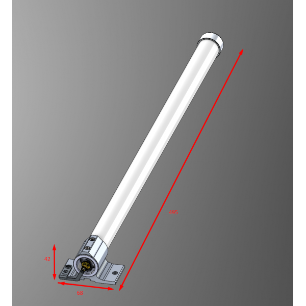 Antenna kit for LoRa with a 6.5 dBi Omni antenna for 824-960 MHz, 1 m long SMA cable, and mechanical holder for quick and easy mast attachment. [868_Omni_antenna]