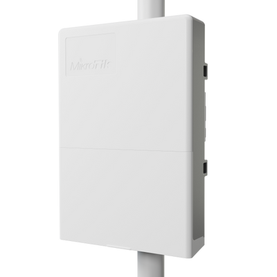 MikroTik - netFiber 9 with 800MHz ARM v7 CPU, 256MB RAM, 4 x 10G SFP+ ports, 5 x 1G SFP ports, 1 x Gigabit Ethernet port (PoE-In), RouterOS L5 license, outdoor enclosure, mounting kit, PSU, PoE inject [CRS310-1G-5S-4S+OUT]