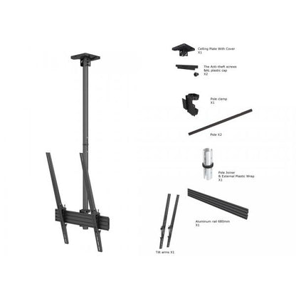 ITB MB6126 supporto da tavolo per Tv a schermo piatto 190,5 cm (75") Viti Nero [MB6126]