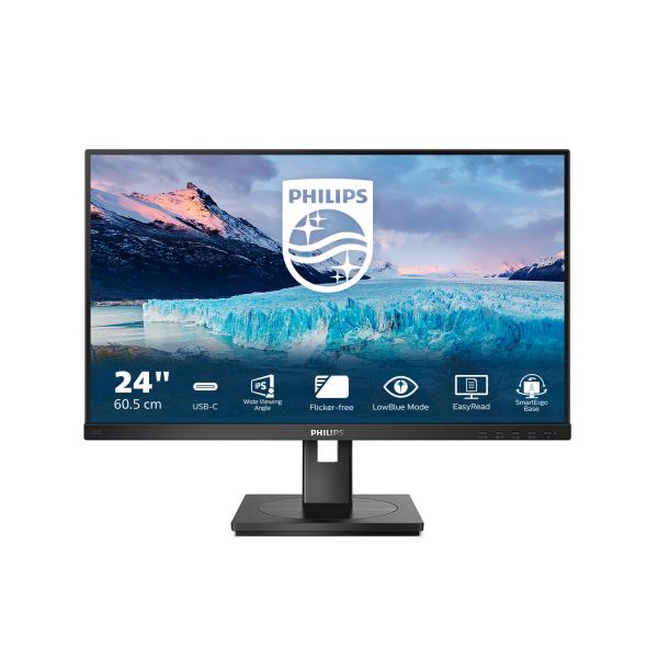 PHILIPS MONITOR 23,8 LED IPS 16:9 FHD 4MS 250 CDM, HDMI/DP, PIVOT, USB-C, MULTIMEDIALE [243S1]