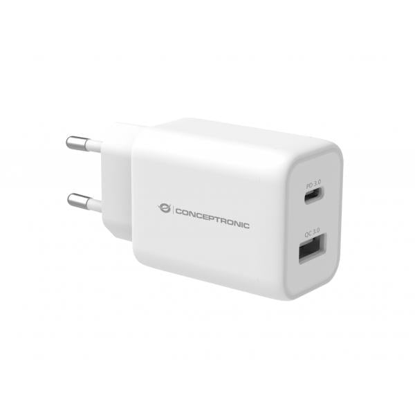 Conceptronic 2-Port 33W PPS USB PD Charger - USB-A x 1 - USB-C x 1 - QC 3.0 [ALTHEA11W]