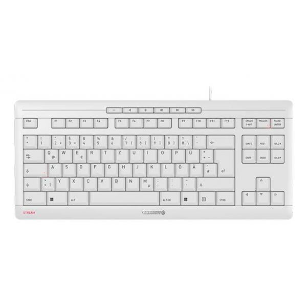 Cherry STREAM TKL - Keyboard - Corded - QWERTZ - Pale Gray [JK-8600DE-0]