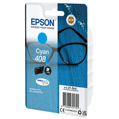 CARTUCHO EPSON CIAN 408L TINTA DURABRITE ULTRA [C13T09K24010]