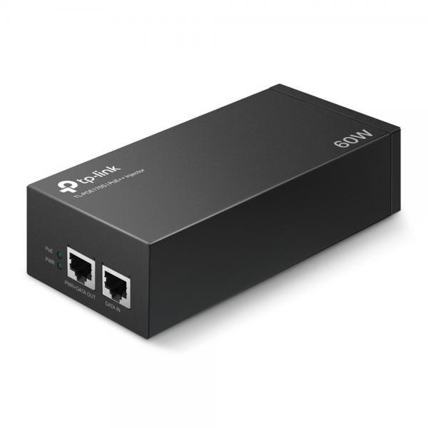 TP-Link - POE170S - PoE++ Injector Adapter, 1x Gigabit PoE Port, 1x Gigabit Non-PoE Port, 802.3bt/at/af Compliant, 60 W PoE Power, Data and Power Carried over The Same Cable Up to 100 Meters, Steel Ca [POE170S]