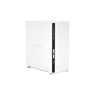 Qnap ARM 4-core Cortex-A55 NAS Mini Tower - 2x 3.5 Inch Bays - 2GB RAM - 4GB Flash - White [TS-233]