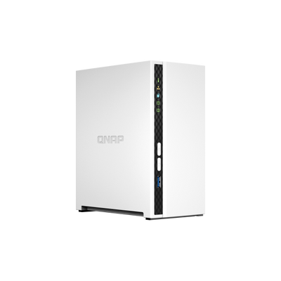 Qnap ARM 4-core Cortex-A55 NAS Mini Tower - 2x 3.5 Inch Bays - 2GB RAM - 4GB Flash - White [TS-233]