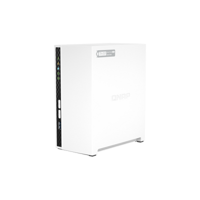 Qnap ARM 4-core Cortex-A55 NAS Mini Tower - 2x 3.5 Inch Bays - 2GB RAM - 4GB Flash - White [TS-233]
