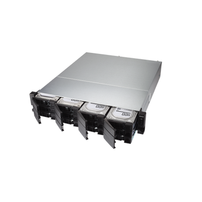 QNAP NAS - 18-Bay SATA 6Gbps (12 x 3.5" + 6 x 2.5") 2U NAS, Intel Xeon D-1622 4 cores / 8 threads up to 3.20 GHz, 32GB ECC DDR4 RAM (4 x DIMMs, max 128GB total), 4 x 2.5GbE RJ45 LAN, 2 x 10GbE SFP+ Sm [TS-h1886XU-RP-R2-D1622-32G]