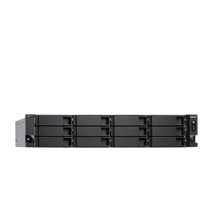 QNAP NAS - 18-Bay SATA 6Gbps (12 x 3.5" + 6 x 2.5") 2U NAS, Intel Xeon D-1622 4 cores / 8 threads up to 3.20 GHz, 32GB ECC DDR4 RAM (4 x DIMMs, max 128GB total), 4 x 2.5GbE RJ45 LAN, 2 x 10GbE SFP+ Sm [TS-h1886XU-RP-R2-D1622-32G]