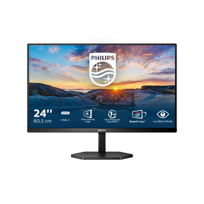 PHILIPS MONITOR 23,8 LED IPS 16:9 FHD 300 CDM, USB-C HUB, HDMI, MULTIMEDIALE, [24E1N3300A]