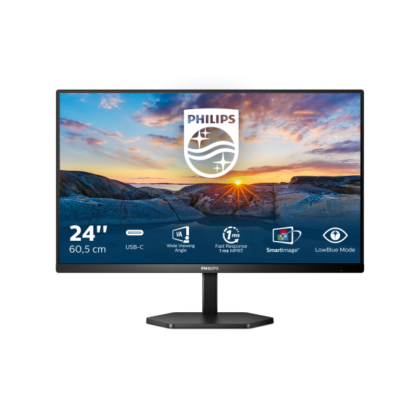 PHILIPS MONITOR 23,8 LED IPS 16:9 FHD 300 CDM, USB-C HUB, HDMI, MULTIMEDIALE, [24E1N3300A]