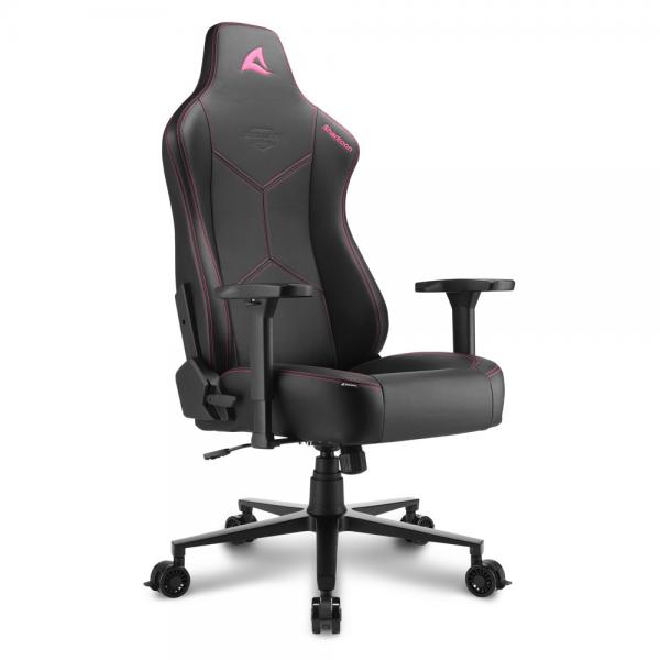 Sharkoon SGS30 Sedia per gaming universale Sedia imbottita tappezzata Nero, Rosa [SKILLERSGS30BLACK/PINK] - ITPartners