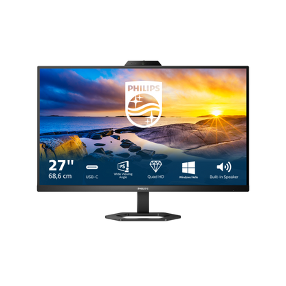 PHILIPS MONITOR 27 LED IPS 16:9 QHD 1MS 300 CDM, HDMI / DP PIVOT, USB-C, WEBCAM, MULTIMEDIALE [27E1N5600HE]