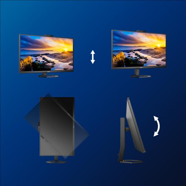 PHILIPS MONITOR 27 LED IPS 16:9 QHD 1MS 300 CDM, HDMI / DP PIVOT, USB-C, WEBCAM, MULTIMEDIALE [27E1N5600HE]