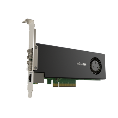 MikroTik, CCR2004-1G-2XS-PCIe  Scheda router PCIe con 2 porte 25G SFP28, 1 porta Gigabit, CPU quad-core ARM, 4 GB RAM e RouterOS v7. [CCR2004-1G-2XS-PCIe]