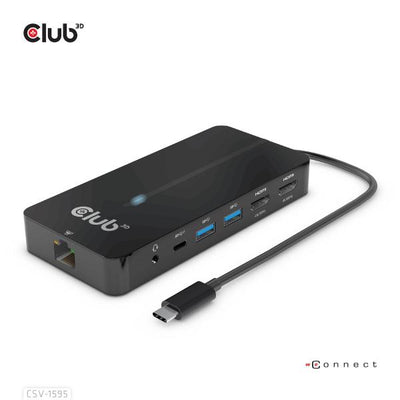 CLUB3D HUB USB GEN1 TYPE-C 7-in-1 2x HDMI, 2x USB GEN1 TYPE-A, 1x RJ45, 1x 3.5mm Audio, 1x USB GEN [CSV-1595]