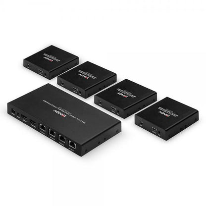 LINDY No. 38262 - Extender Cat.6 Splitter HDMI 4K60 & IR 4 Porte, 70m [LIN-38262]