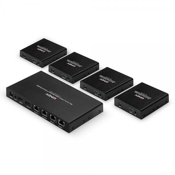 LINDY No. 38262 - Extender Cat.6 Splitter HDMI 4K60 & IR 4 Porte, 70m [LIN-38262]