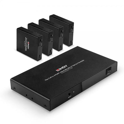 LINDY No. 38262 - Extender Cat.6 Splitter HDMI 4K60 & IR 4 Porte, 70m [LIN-38262]