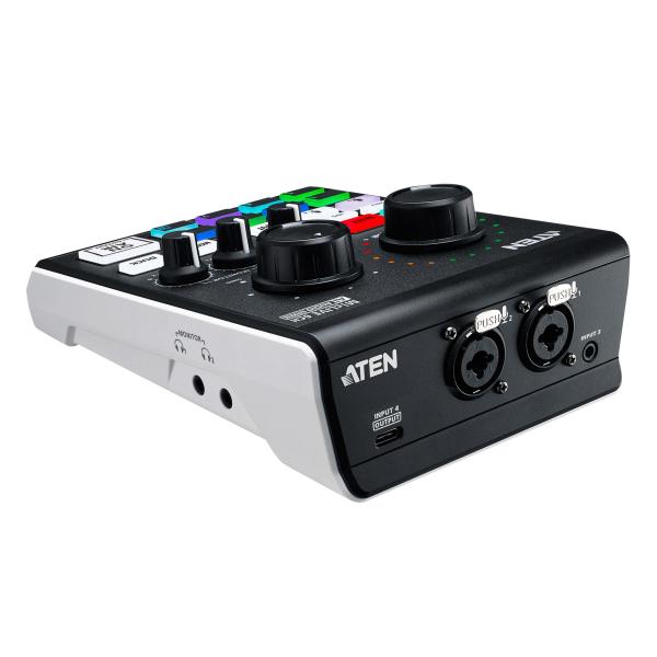 Aten MicLive 6-CH All-in-one AI-powered Audio Mixer with Streaming, External USB-C Recording (Custom Audio Effects) [UC8000-AT]