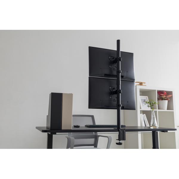 Digitus Universal Dual Monitor Mount - Vertical - 17-32inch - Max Weight 2 x 8 kg - Clamp & Grommet - Black [DA-90438]