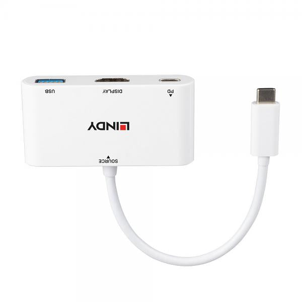 LINDY CONVERTER DA USB 3.2 TIPO C A HDMI CON PORTA USB TIPO A E POWER DELIVERY [43340]