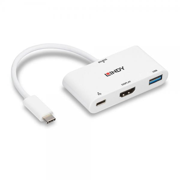 LINDY CONVERTER DA USB 3.2 TIPO C A HDMI CON PORTA USB TIPO A E POWER DELIVERY [43340]
