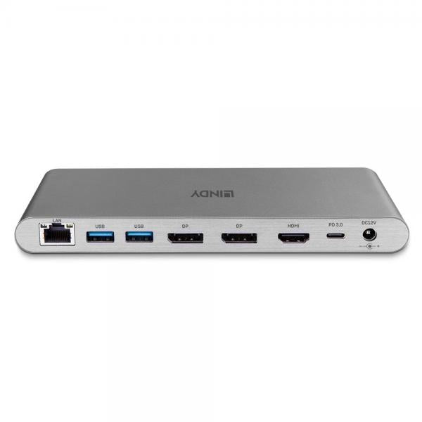 Lindy 43349 replicatore di porte e docking station per laptop Cablato USB 3.2 Gen 1 (3.1 Gen 1) Type-C Argento [LINDY43349]