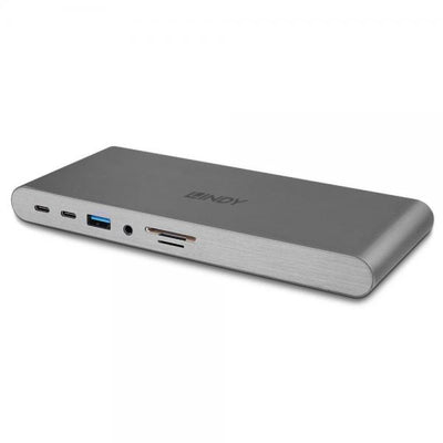 Lindy 43349 replicatore di porte e docking station per laptop Cablato USB 3.2 Gen 1 (3.1 Gen 1) Type-C Argento [LINDY43349]