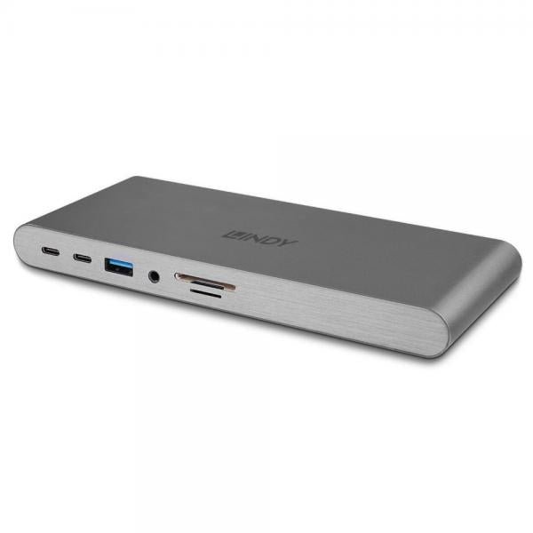 Lindy 43349 replicatore di porte e docking station per laptop Cablato USB 3.2 Gen 1 (3.1 Gen 1) Type-C Argento [LINDY43349]
