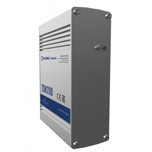 Teltonika - TSW200 Switch 8 porte PoE+ unmanaged con 2 porte SFP, 240W di power budget (without Din Rail) [TSW2000000B0]