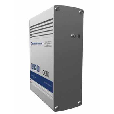 Teltonika - TSW200 Switch 8 porte PoE+ unmanaged con 2 porte SFP, 240W di power budget (without Din Rail) [TSW2000000B0]