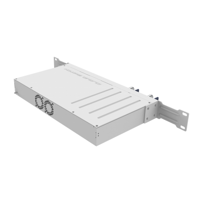 MikroTik, Cloud Router Switch 504-4XQ-IN with QCA9531 650 MHz CPU, 16 x 25G port 98DX4310 switch chip, 64 MB RAM, 4 x 100G QSFP28 ports, 1 x 100Mbit Eth port for management, RouterOS L5, desktop case, [CRS504-4XQ-IN]