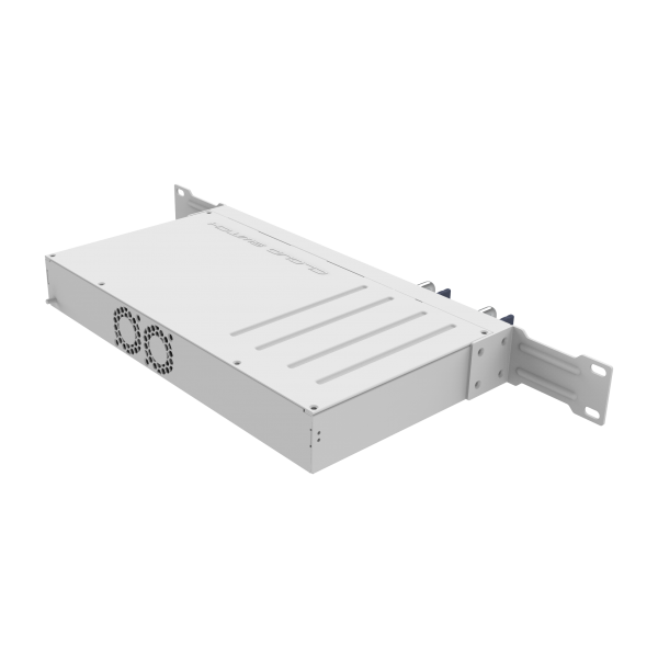 MikroTik, Cloud Router Switch 504-4XQ-IN with QCA9531 650 MHz CPU, 16 x 25G port 98DX4310 switch chip, 64 MB RAM, 4 x 100G QSFP28 ports, 1 x 100Mbit Eth port for management, RouterOS L5, desktop case, [CRS504-4XQ-IN]