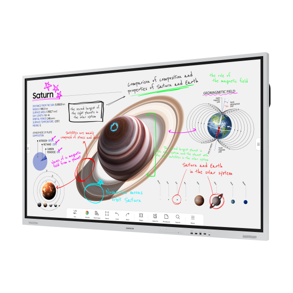 Samsung WM75B lavagna interattiva 190,5 cm (75") 3840 x 2160 Pixel Touch screen Grigio, Bianco [LH75WMBWLGCXEN]
