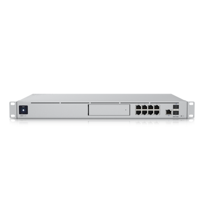 Ubiquiti - UDM-SE - UniFi Dream Machine SE with Quad-core ARM Cortex-A57 at 1.7 GHz, 4GB DDR4 RAM, x1 HDD 3.5" NVR (128 GB SSD integrated), 1U rack, 100+ devices, 1k+ clients, LAN x8 GbE RJ45 ports [UDM-SE-EU]