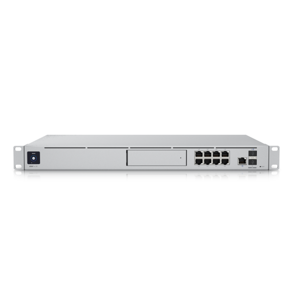 Ubiquiti - UDM-SE - UniFi Dream Machine SE with Quad-core ARM Cortex-A57 at 1.7 GHz, 4GB DDR4 RAM, x1 HDD 3.5" NVR (128 GB SSD integrated), 1U rack, 100+ devices, 1k+ clients, LAN x8 GbE RJ45 ports [UDM-SE-EU]