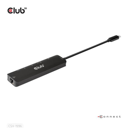 CLUB3D HUB USB GEN1 TYPE-C, 6-in-1 HDMI 8K30Hz-4K120Hz, 2xUSB TYPE-A, RJ45 2xUSB TYPE-C, DATA E P [CSV-1596]