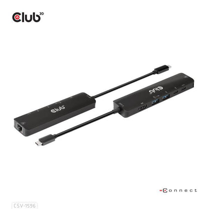CLUB3D HUB USB GEN1 TYPE-C, 6-in-1 HDMI 8K30Hz-4K120Hz, 2xUSB TYPE-A, RJ45 2xUSB TYPE-C, DATA E P [CSV-1596]